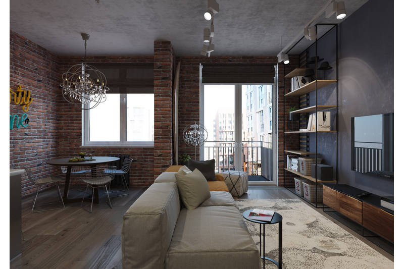  Дизайн проект Дизайн маленькой квартиры в стиле Loft- Проект_5