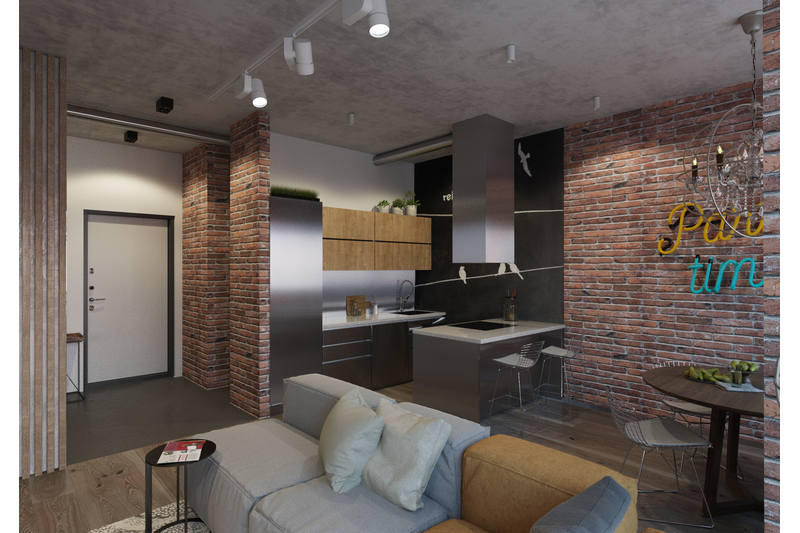  Дизайн проект Дизайн маленькой квартиры в стиле Loft- Проект_7